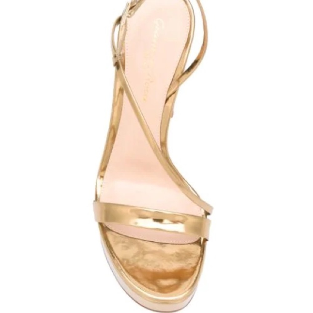 Gianvito Rosi- KIMBERLY STRAPPY SANDAL HEELS IN GOLD 39.5 / US 9.5 - Picture 5 of 8